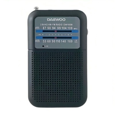 Rádio portátil Daewoo preto com sintonizador AM-FM