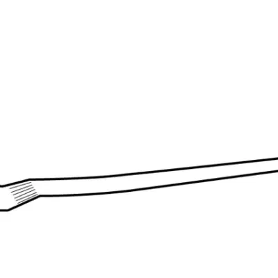 Ferramenta metálica estreita com extremidade achatada e pega curva