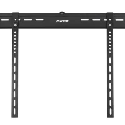 Suporte de parede para televisão preto da marca FONESTAR em metal com furos para fixação.