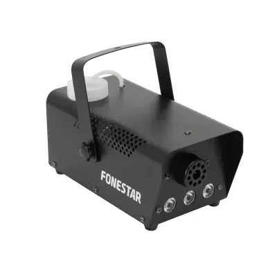 Máquina de efeitos FONESTAR preta com pega superior e luzes frontais