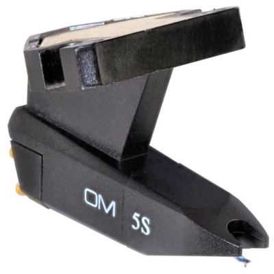 Cabeça de leitura OM 5S para gira-discos preta com agulha azul