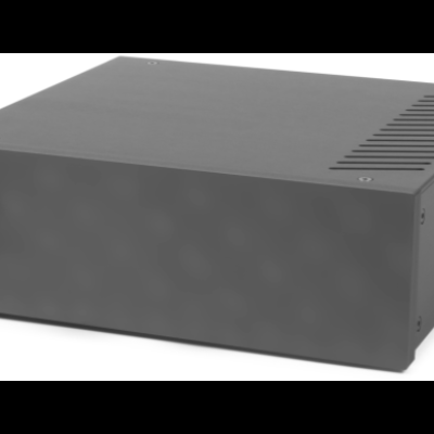 Equipamento electrónico retangular preto com botão e texto Power One SKD 324.