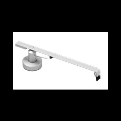 Braço articulado branco com base redonda para suporte