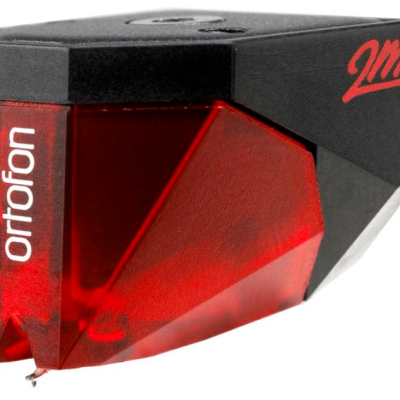 Cartucho de agulha para gira-discos Ortofon preto com capa vermelha