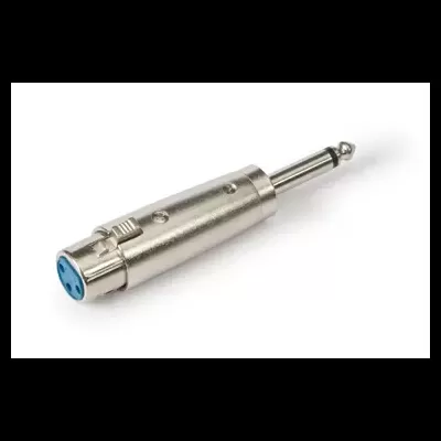 Adaptador XLR fêmea para jack 6,35 mm prateado e azul