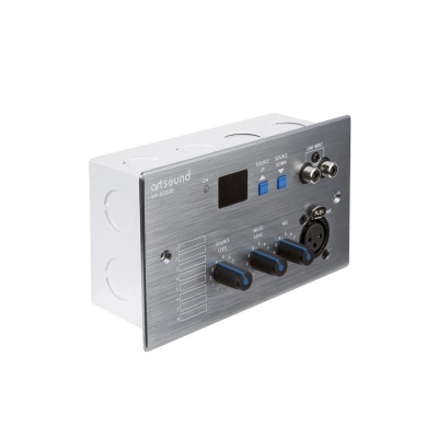 Painel de controlo ARTsound TPC-6000 metálico com botões e conectores de áudio