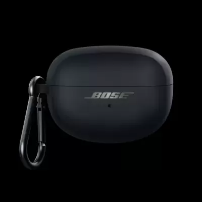Estojo preto de auriculares Bose com mosquetão
