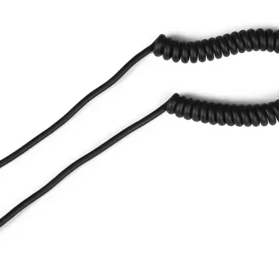 Cabo preto espiral com duas extremidades retas
