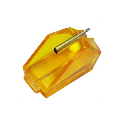 Agulha para gira-discos amarela com agulha metálica