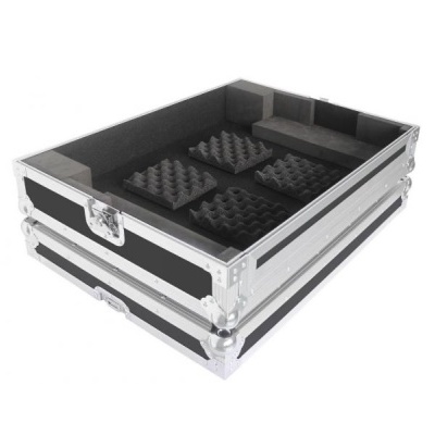 Mala de transporte robusta preta com interiores acolchoados