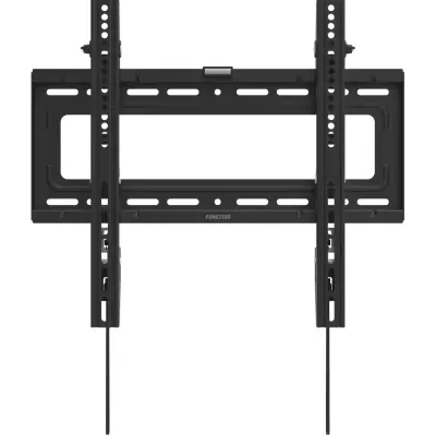 Suporte de parede preto para televisão de metal com aberturas e marca POWERFIX