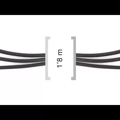 Cabo AV com conectores RCA vermelhos, amarelos e brancos e etiqueta de 1.8 metros