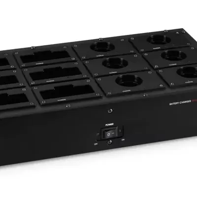 Base de carregamento preta FONSETA com 8 compartimentos e botão frontal