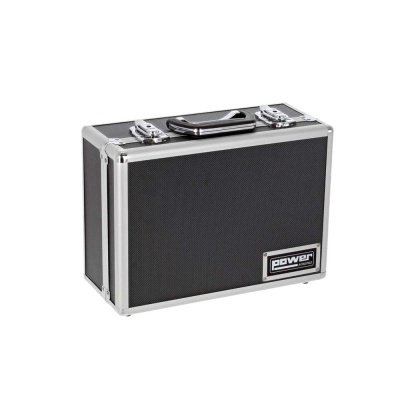 Mala preta com estrutura metálica e pega, logótipo POWER visível.