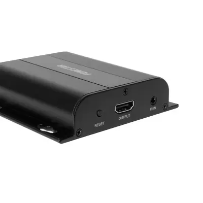 Dispositivo preto metálico com portas HDMI, micro USB e entrada de energia
