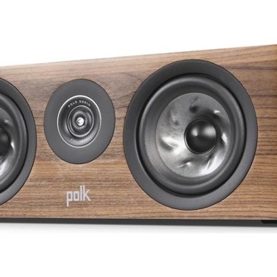 Coluna de som Polk de madeira com dois woofers e um tweeter central
