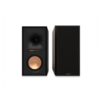 Par de colunas de som pretas com cone em cobre Klipsch Reference