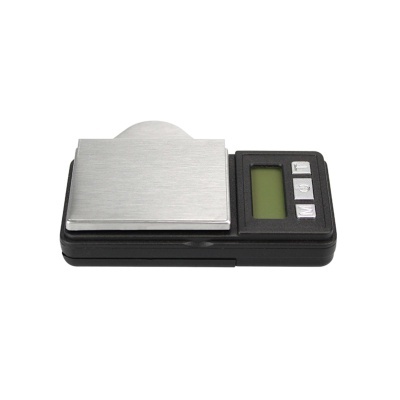 Balança digital compacta com plataforma metálica e ecrã digital