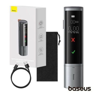 Dispositivo digital de teste de bafômetro Baseus com ecrã e acessórios