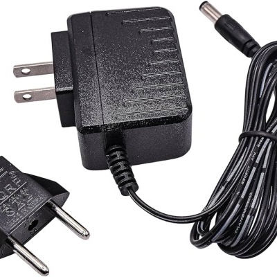 Carregador de parede preto com adaptador de tomada europeu