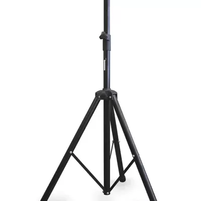 Tripé preto de metal com suporte em forma de T