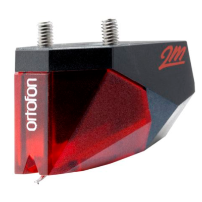 Agulha Ortofon 2M preta e vermelha para gira-discos