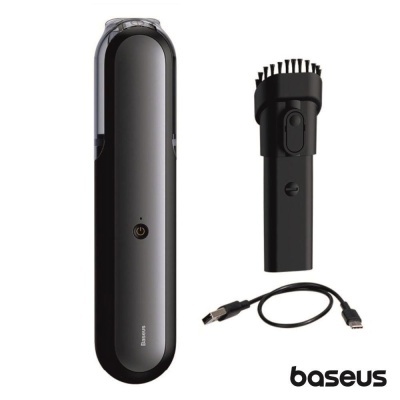 Aspirador portátil Baseus preto e cinzento com escova removível e cabo USB