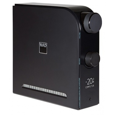 Equipamento preto NAD com botões e texto -20dB COMPUTER