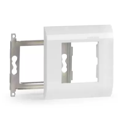 Moldura branca para interruptor com estrutura metálica