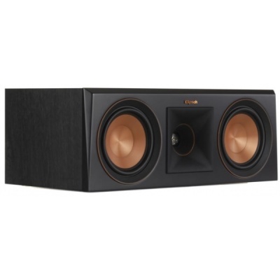 Coluna central de som Klipsch preta com cones bronze