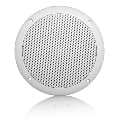 Coluna redonda branca com grelha perfurada e aro com furos de fixação