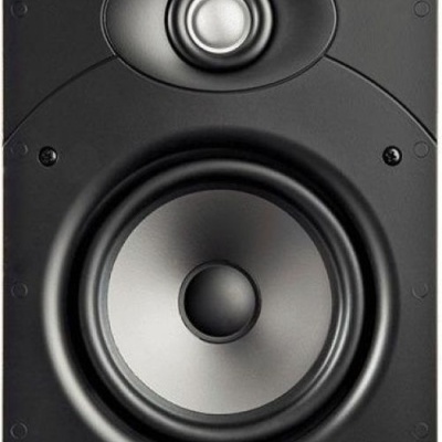 Coluna de som preta Polk V65 com tweeter e altifalante