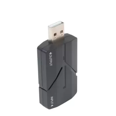 Adaptador USB preto com texto branco VISUALITE