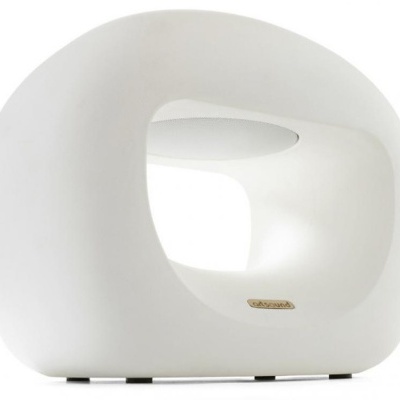 Poltrona branca oval moderna com placa dourada VONDOM