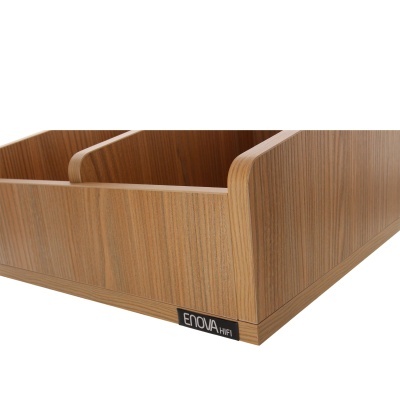 Organizador de madeira com padrão carvalho e etiqueta ENOVA HIFI