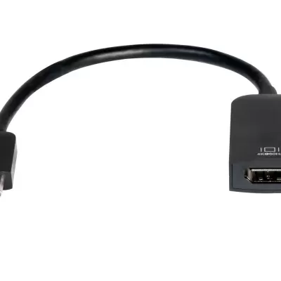 Adaptador cabo USB-C para HDMI preto sobre fundo branco