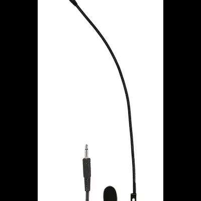Microfone flexível preto com cabo jack e clipe