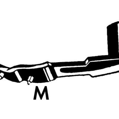 Peça metálica com letras indicativas St e M
