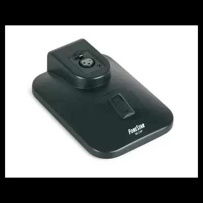 Base de microfone FONESTAR BS-10W preta com conector XLR e interruptor