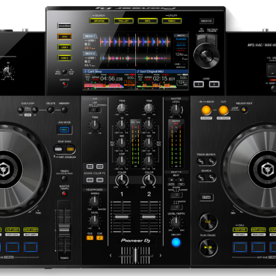 Mesa de mixagem digital Pioneer DJ com ecrã a cores e jog wheels prateados