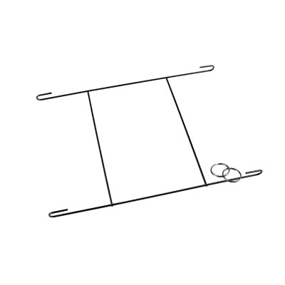 Estrutura metálica preta retangular com argolas metálicas