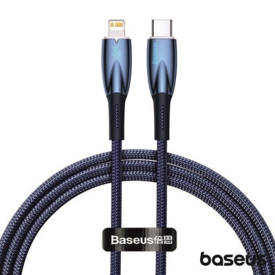Cabo Baseus USB-C para Lightning azul trançado 20W