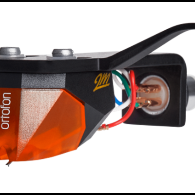 Cartucho de gira-discos Ortofon preto com ponta âmbar