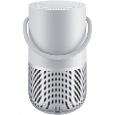 Coluna de som portátil cylindrical branca com alça em tecido