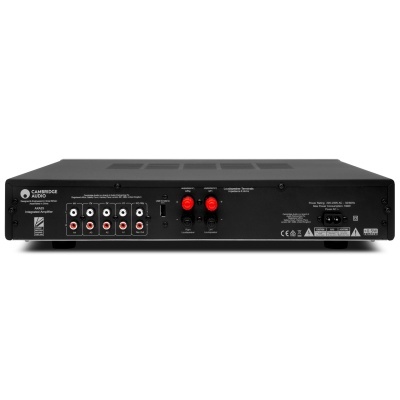 Amplificador Cambridge Audio AXA25 com entradas RCA e terminais de altifalantes