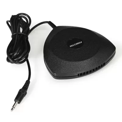 interface de áudio preta FONESTAR com cabo e ficha jack 3,5 mm