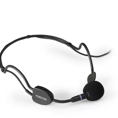 Auricular preto com microfone e etiqueta FONESTAR