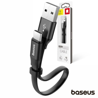Cabo USB Baseus tipo A para tipo C preto com embalagem