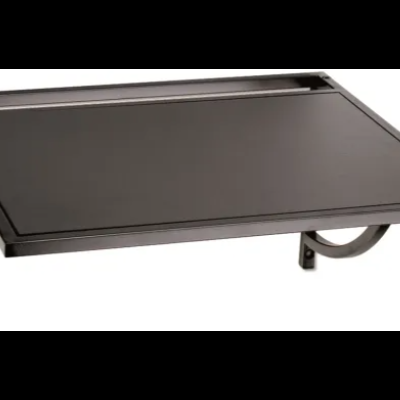 Prateleira preta de metal com suporte para fixação na parede