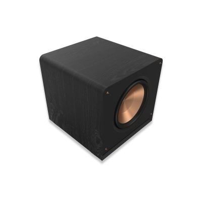 Subwoofer preto com cone de cobre